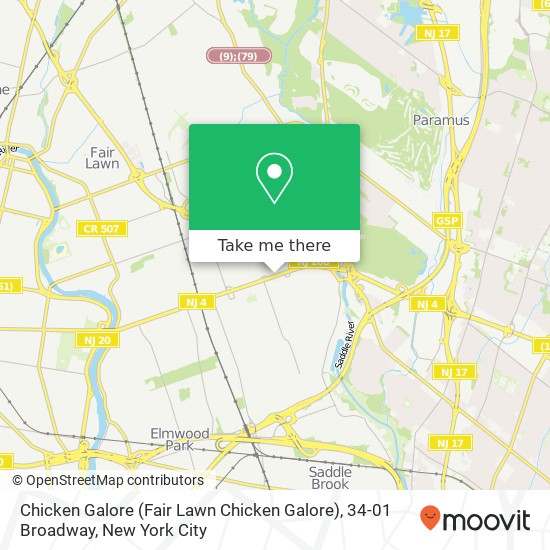 Chicken Galore (Fair Lawn Chicken Galore), 34-01 Broadway map