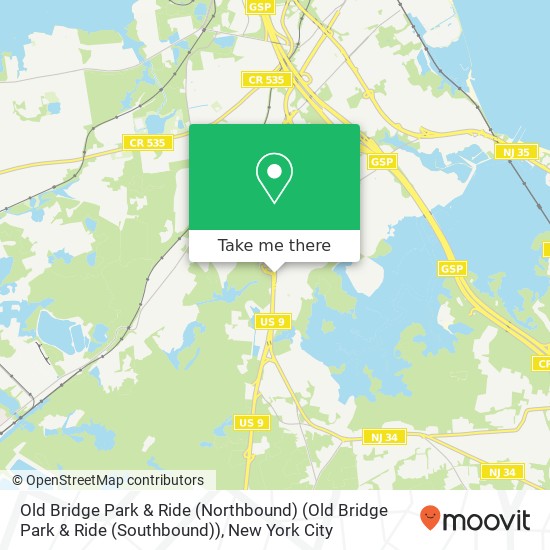 Mapa de Old Bridge Park & Ride (Northbound) (Old Bridge Park & Ride (Southbound))