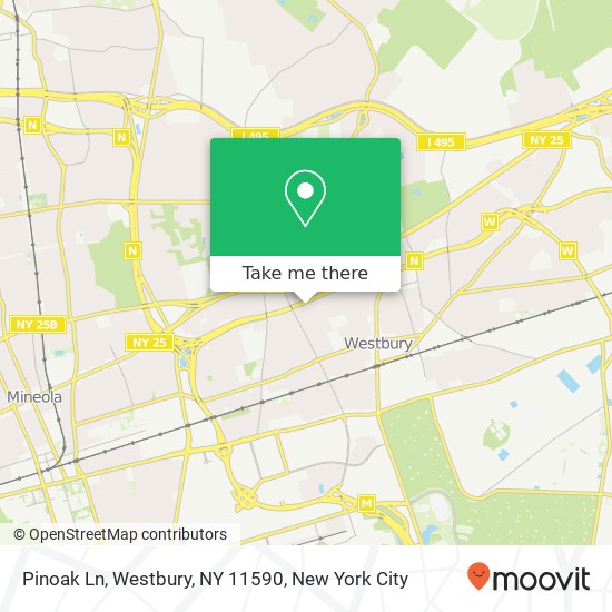 Mapa de Pinoak Ln, Westbury, NY 11590