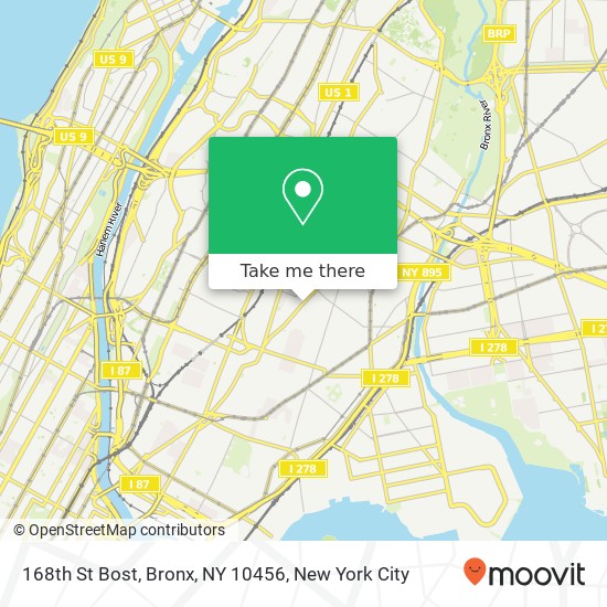 168th St Bost, Bronx, NY 10456 map