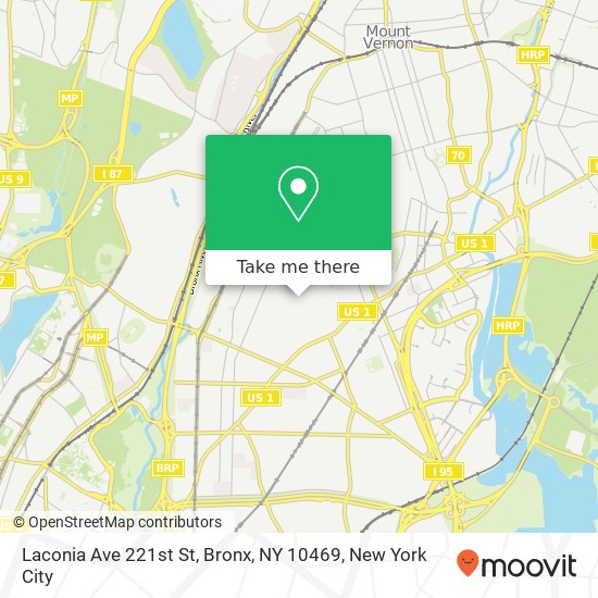 Mapa de Laconia Ave 221st St, Bronx, NY 10469