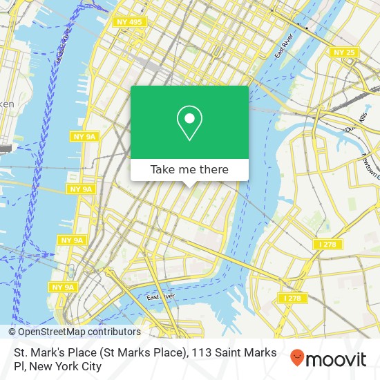 Mapa de St. Mark's Place (St Marks Place), 113 Saint Marks Pl