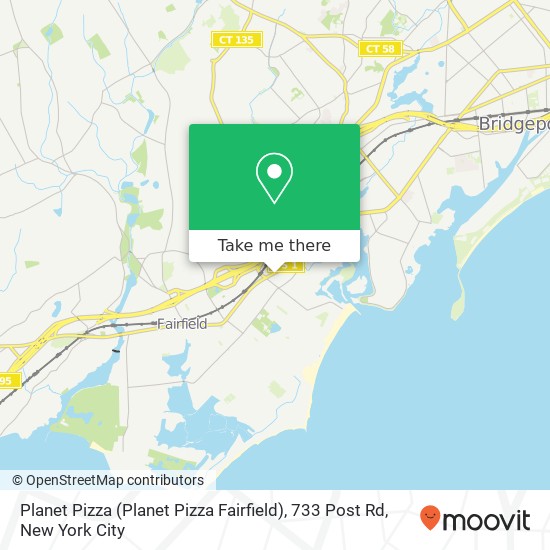 Planet Pizza (Planet Pizza Fairfield), 733 Post Rd map