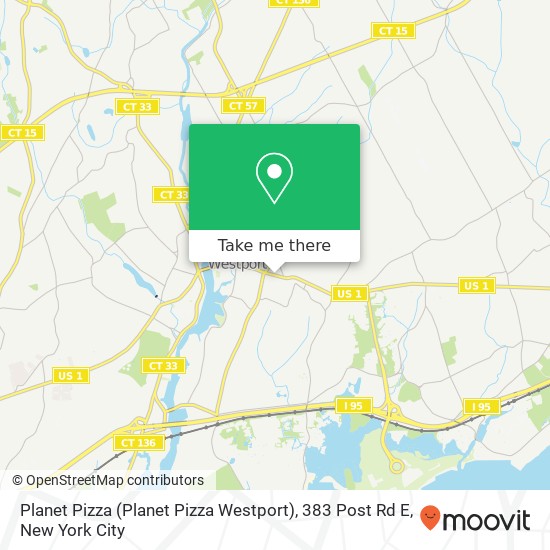 Mapa de Planet Pizza (Planet Pizza Westport), 383 Post Rd E