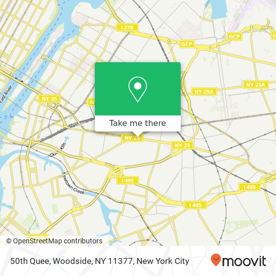 Mapa de 50th Quee, Woodside, NY 11377