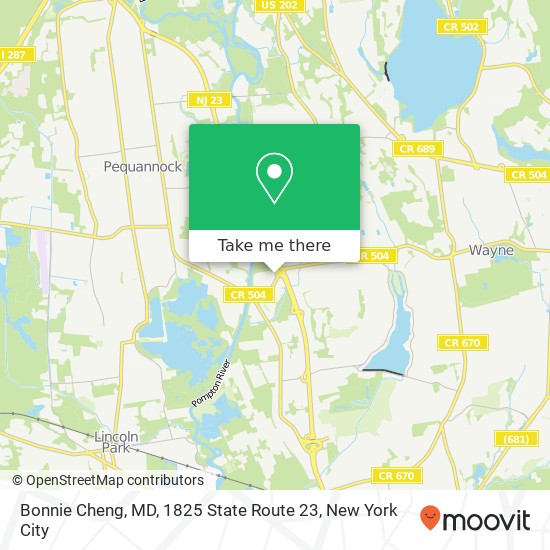 Bonnie Cheng, MD, 1825 State Route 23 map