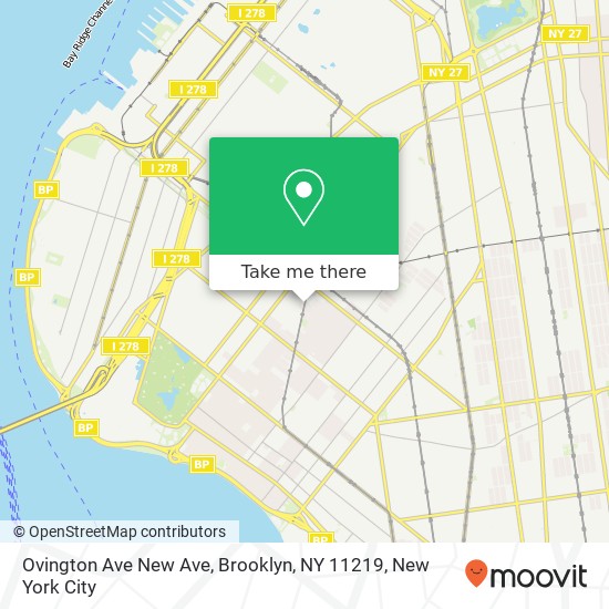 Mapa de Ovington Ave New Ave, Brooklyn, NY 11219