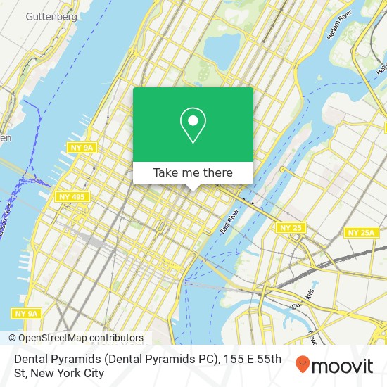Dental Pyramids (Dental Pyramids PC), 155 E 55th St map