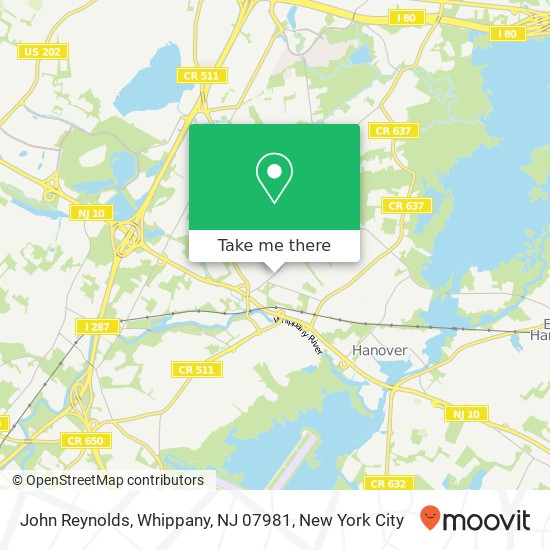 Mapa de John Reynolds, Whippany, NJ 07981