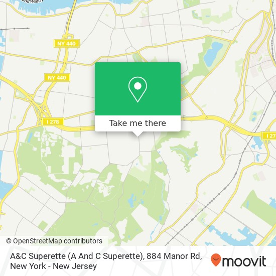 Mapa de A&C Superette (A And C Superette), 884 Manor Rd