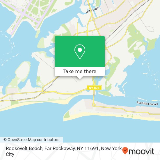 Mapa de Roosevelt Beach, Far Rockaway, NY 11691