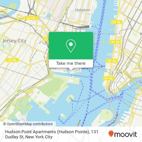 Mapa de Hudson Point Apartments (Hudson Pointe), 131 Dudley St