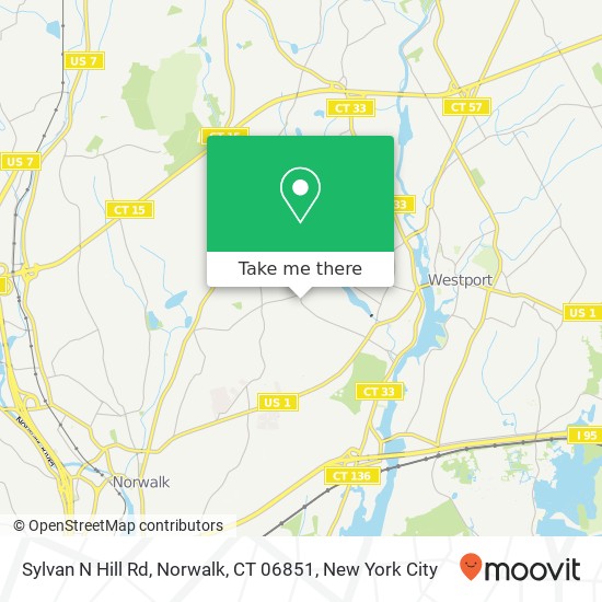 Mapa de Sylvan N Hill Rd, Norwalk, CT 06851
