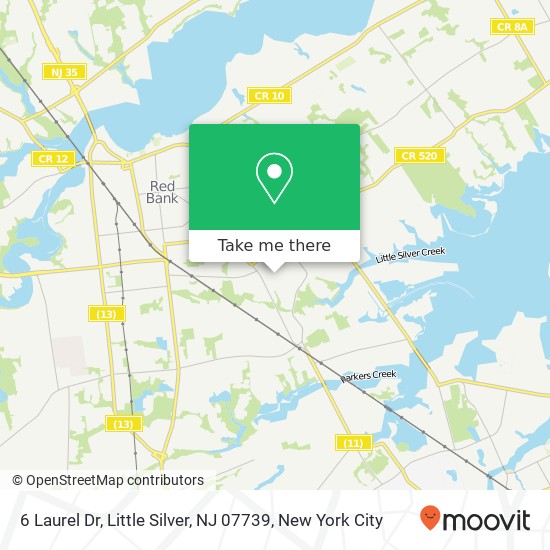 Mapa de 6 Laurel Dr, Little Silver, NJ 07739