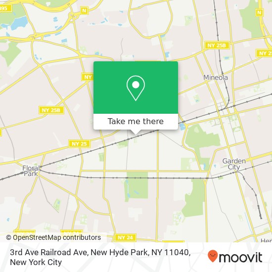 Mapa de 3rd Ave Railroad Ave, New Hyde Park, NY 11040