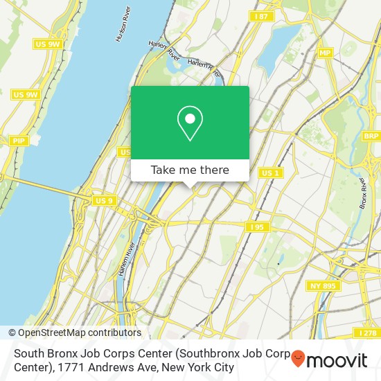 Mapa de South Bronx Job Corps Center (Southbronx Job Corp Center), 1771 Andrews Ave