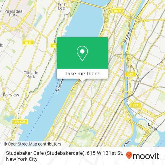 Studebaker Cafe (Studebakercafe), 615 W 131st St map