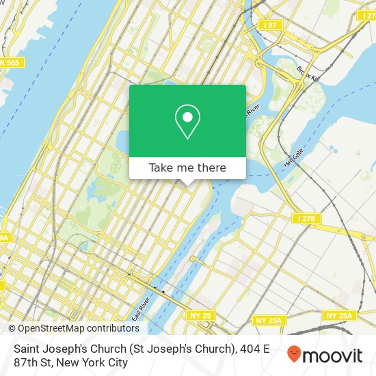 Mapa de Saint Joseph's Church (St Joseph's Church), 404 E 87th St