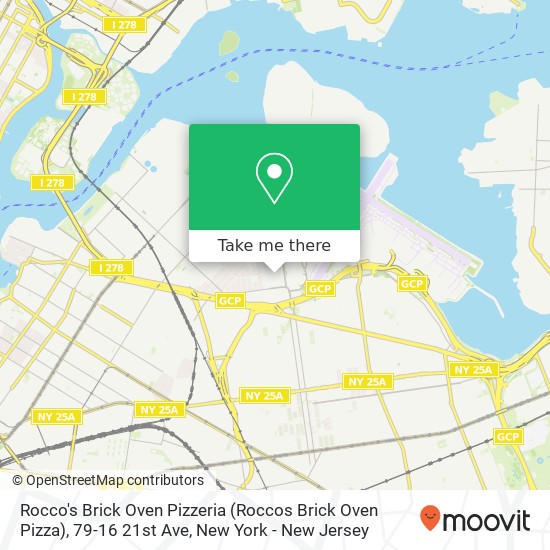 Mapa de Rocco's Brick Oven Pizzeria (Roccos Brick Oven Pizza), 79-16 21st Ave