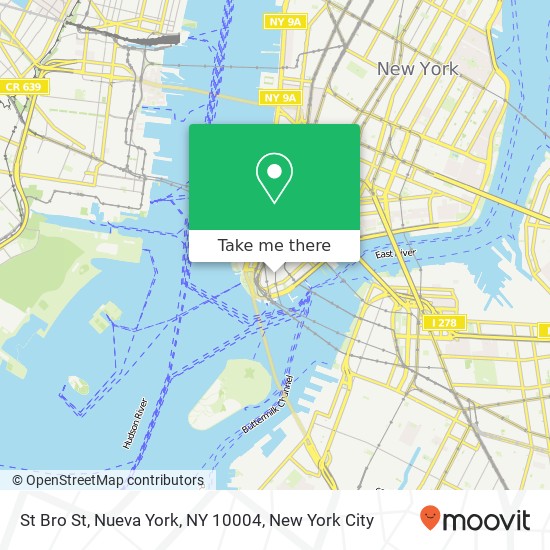 Mapa de St Bro St, Nueva York, NY 10004