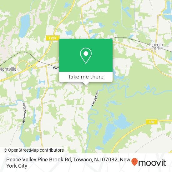 Mapa de Peace Valley Pine Brook Rd, Towaco, NJ 07082