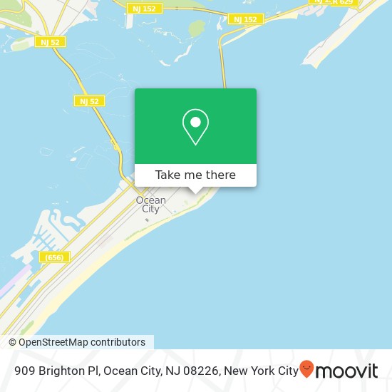 Mapa de 909 Brighton Pl, Ocean City, NJ 08226