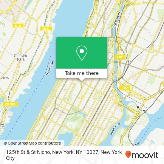 Mapa de 125th St & St Nicho, New York, NY 10027