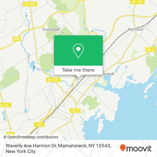 Waverly Ave Harmon Dr, Mamaroneck, NY 10543 map