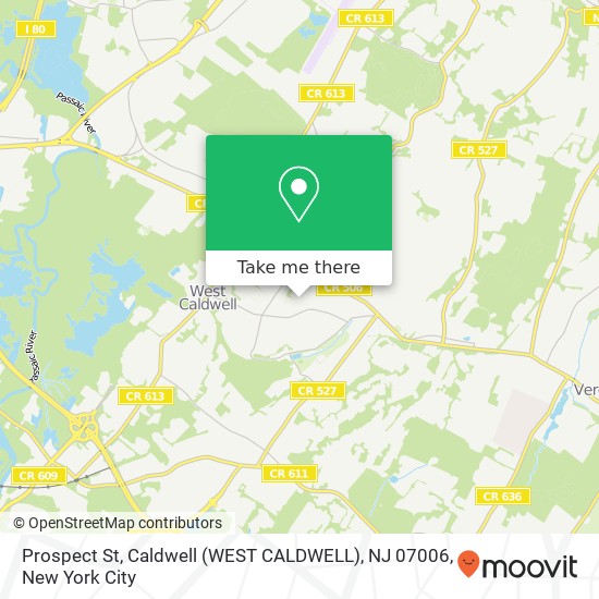 Mapa de Prospect St, Caldwell (WEST CALDWELL), NJ 07006