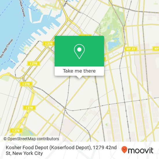 Mapa de Kosher Food Depot (Koserfood Depot), 1279 42nd St