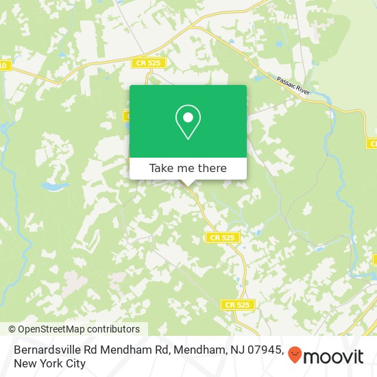 Mapa de Bernardsville Rd Mendham Rd, Mendham, NJ 07945