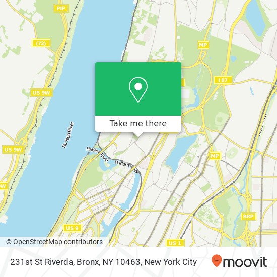 Mapa de 231st St Riverda, Bronx, NY 10463