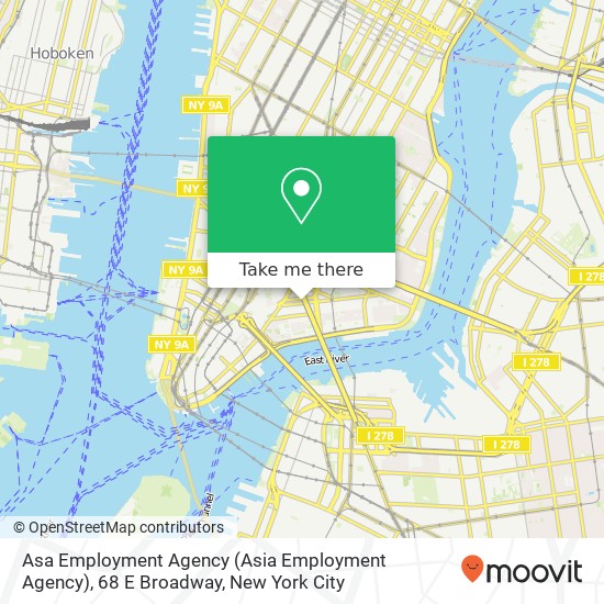 Mapa de Asa Employment Agency (Asia Employment Agency), 68 E Broadway