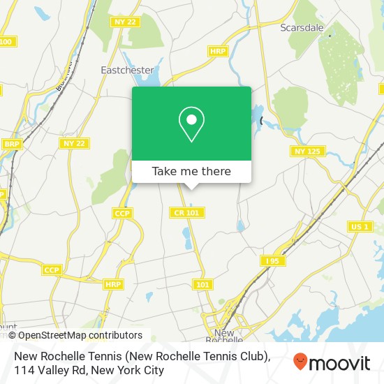 Mapa de New Rochelle Tennis (New Rochelle Tennis Club), 114 Valley Rd