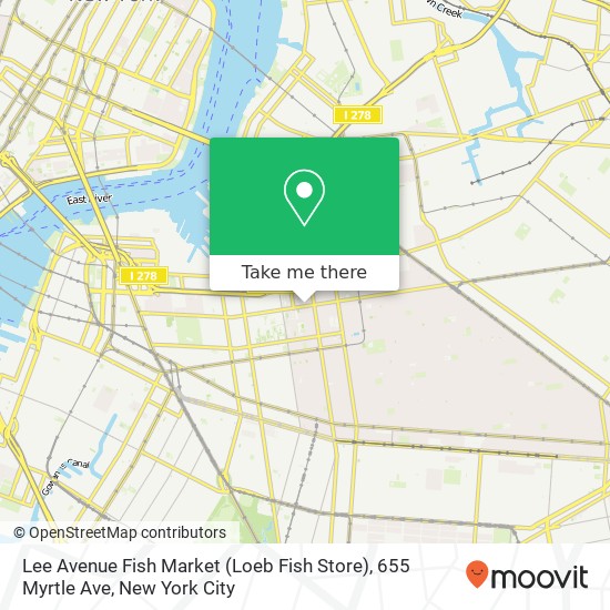 Mapa de Lee Avenue Fish Market (Loeb Fish Store), 655 Myrtle Ave