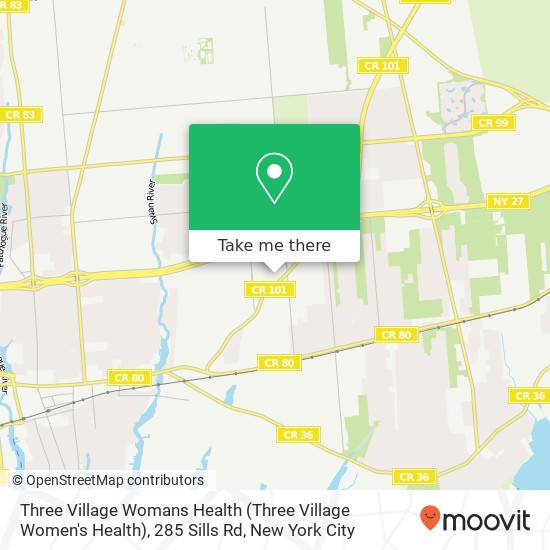 Mapa de Three Village Womans Health (Three Village Women's Health), 285 Sills Rd