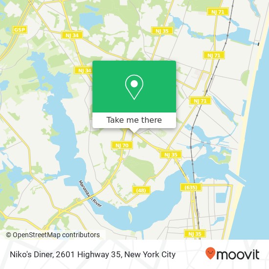 Mapa de Niko's Diner, 2601 Highway 35
