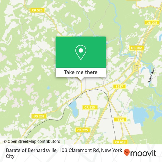 Barats of Bernardsville, 103 Claremont Rd map