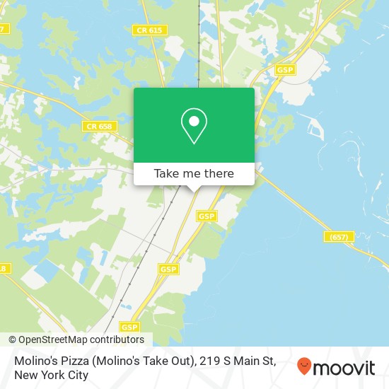 Mapa de Molino's Pizza (Molino's Take Out), 219 S Main St