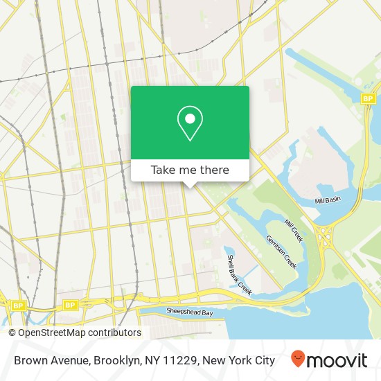 Mapa de Brown Avenue, Brooklyn, NY 11229