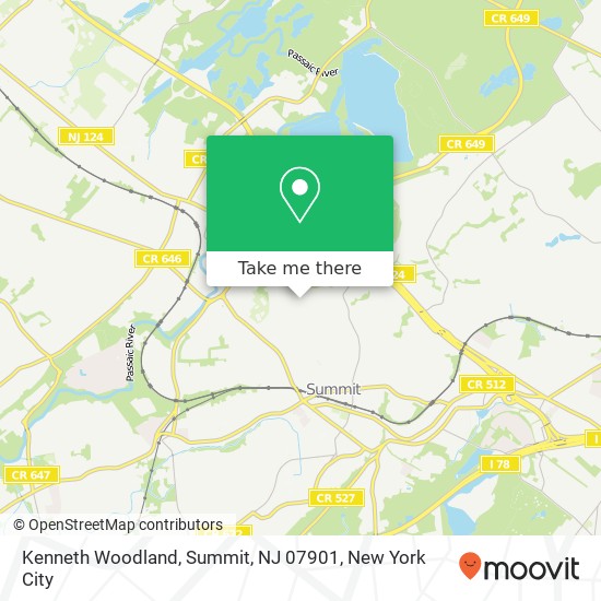 Mapa de Kenneth Woodland, Summit, NJ 07901