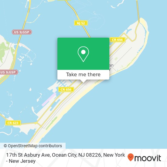 Mapa de 17th St Asbury Ave, Ocean City, NJ 08226