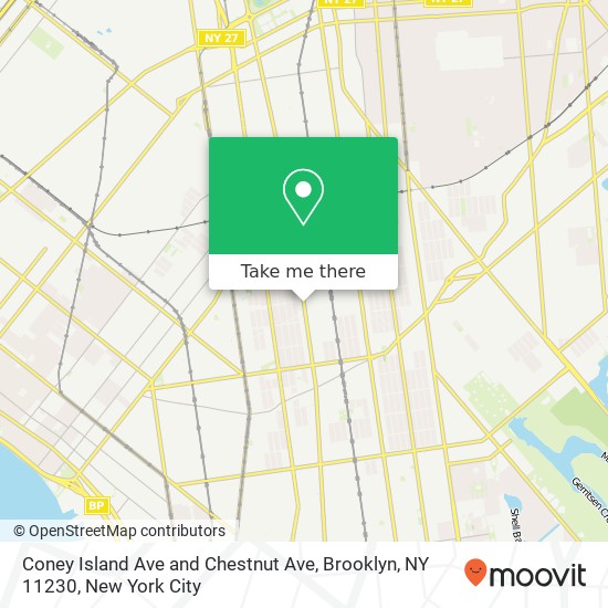 Mapa de Coney Island Ave and Chestnut Ave, Brooklyn, NY 11230