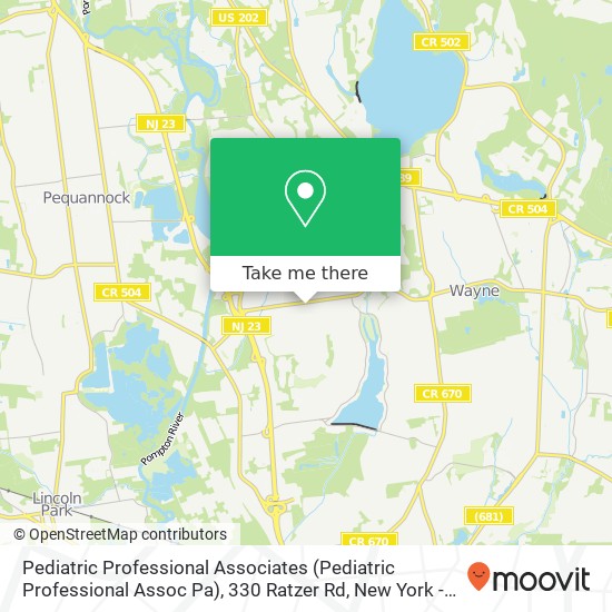 Mapa de Pediatric Professional Associates (Pediatric Professional Assoc Pa), 330 Ratzer Rd