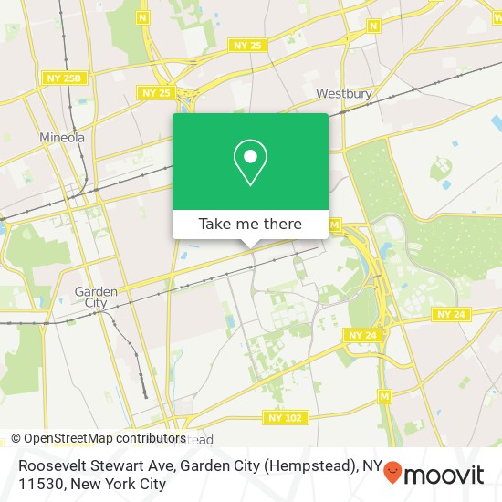 Mapa de Roosevelt Stewart Ave, Garden City (Hempstead), NY 11530