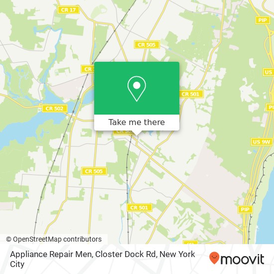 Mapa de Appliance Repair Men, Closter Dock Rd