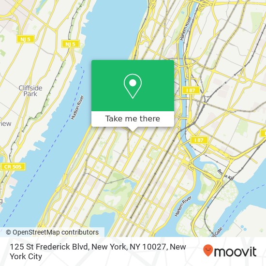 125 St Frederick Blvd, New York, NY 10027 map