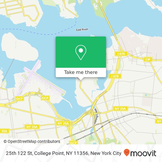 Mapa de 25th 122 St, College Point, NY 11356