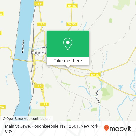 Mapa de Main St Jewe, Poughkeepsie, NY 12601