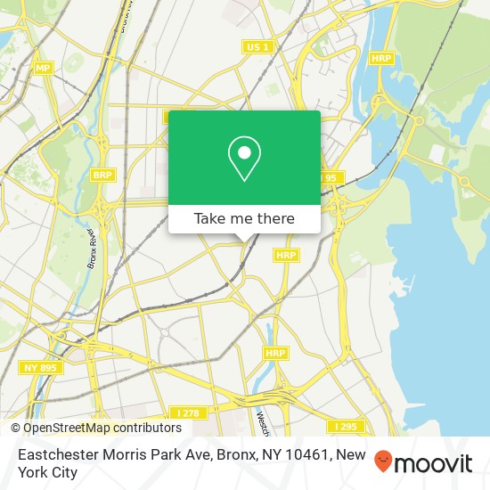 Mapa de Eastchester Morris Park Ave, Bronx, NY 10461